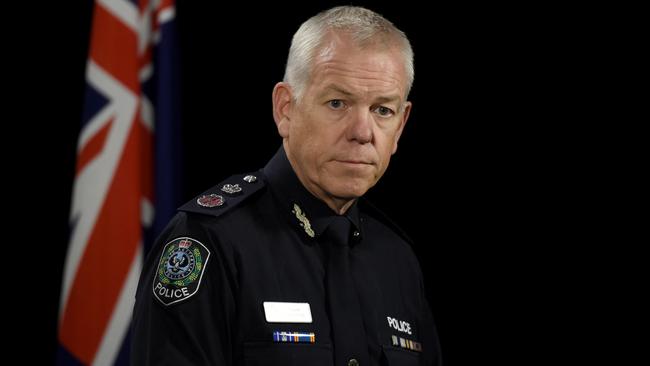 Police Commissioner Grant Stevens: “My very first reaction was one of real concern that the steps we felt compelled to take may not have been required,” he said. Picture: NCA NewsWire / Naomi Jellicoe