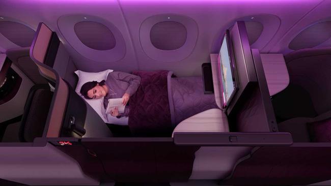 QSuite, business class on Qatar Airways.