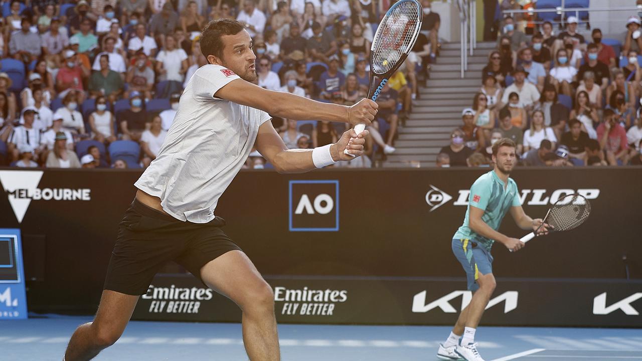 Bit salty, fellas? Mate Pavic and Nikola Mektic were not happy after losing to the Special Ks. Picture: Getty Images