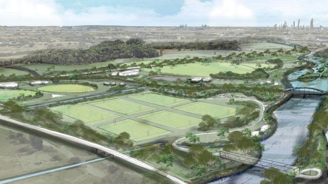 Artist impression of Greenheart, the Gold Coast's new proposed parklands between Robina and Merrimac.