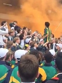 St Kevin's students setting off flares at an APS athletics carnival. Picture: Supplied