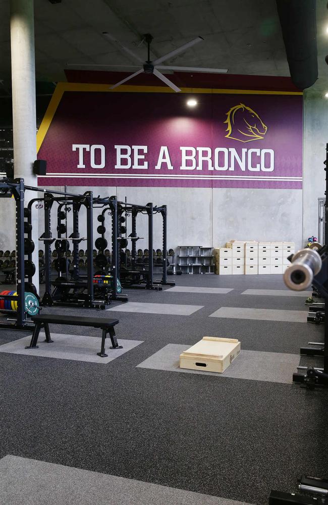 The gymnasium at the Brisbane Broncos Clive Berghofer Centre. Picture: Claudia Baxter