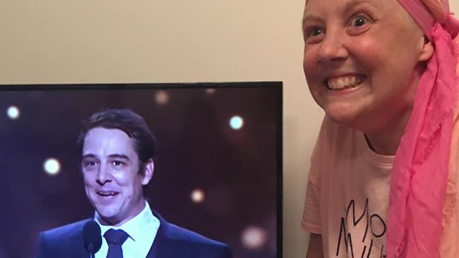 Connie watches brother Samuel Johnson take out the Gold Logie. Supplied: Love Your Sister/ Facebook.