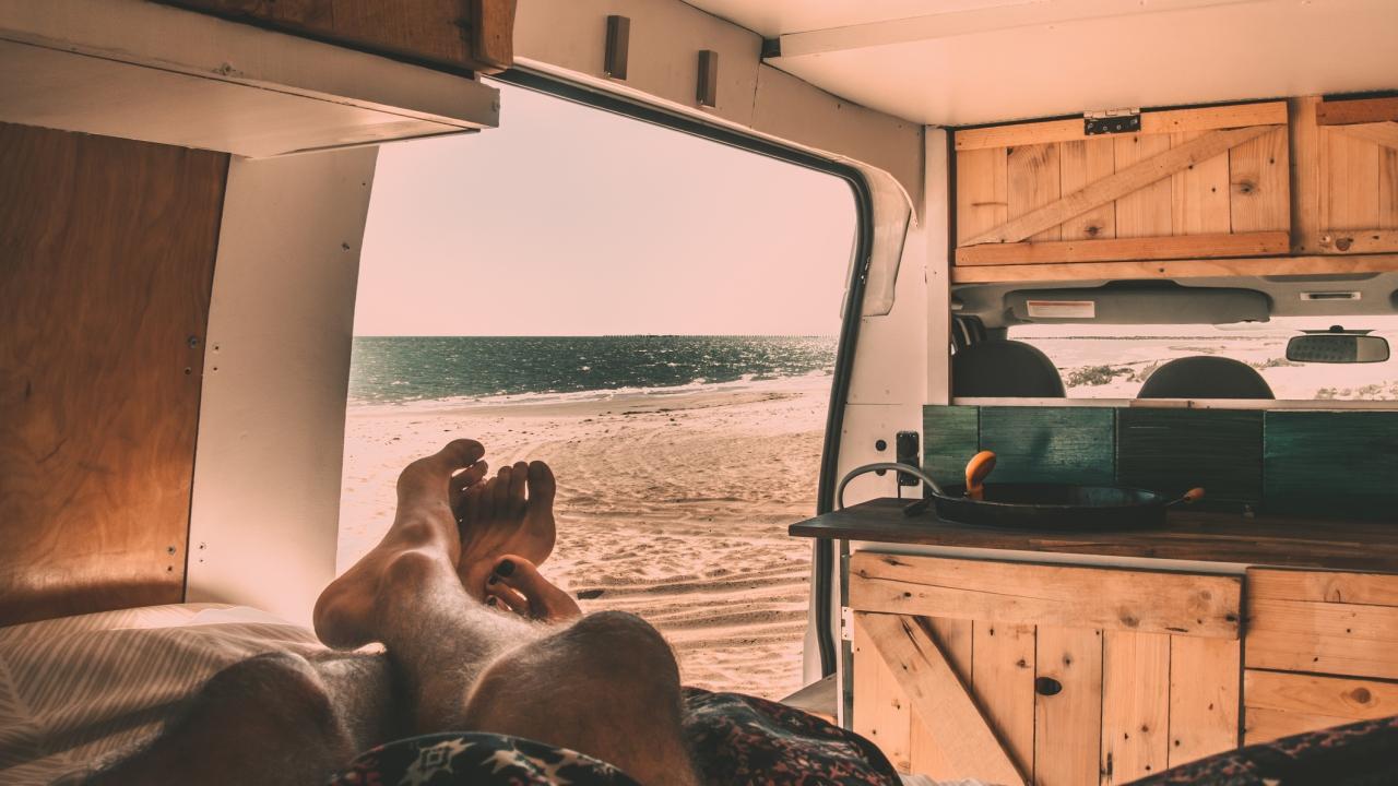 Back in the ‘60s, you may have been able to pull up in a car space overlooking your favourite surf break and pop the boot of your VW van for magical bedside views, but not anymore. Picture: Getty