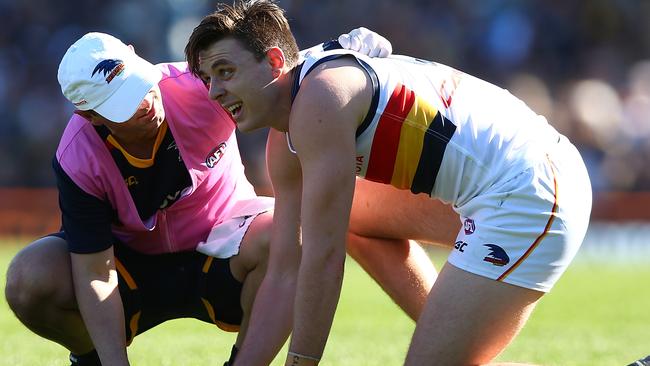 Jake Lever and the Crows were knocked down on Sunday. Picture: Getty Images