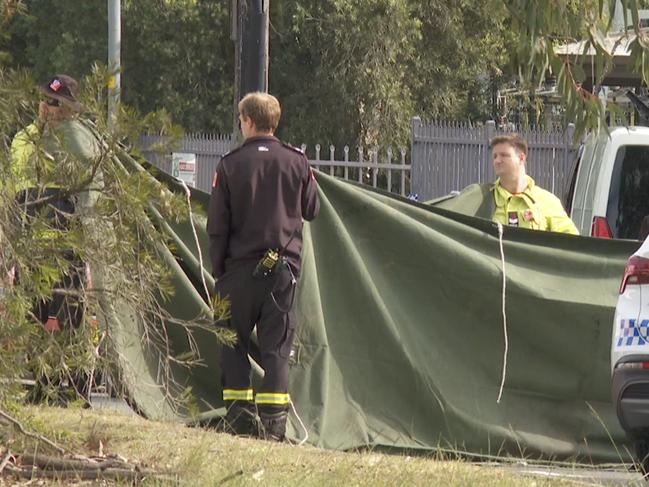 The road was closed as emergency services cleared the area. Picture: TNV