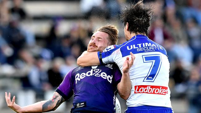 The Bulldogs and Storm have a long rivalry. Picture: Bradley Kanaris/Getty Images