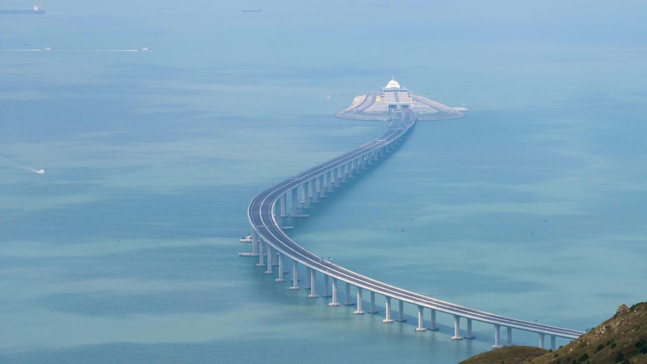A section of the Bridge seen from Lantau island in Hong Kong. Picture: AFP