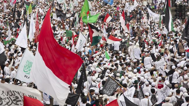 A Jakarta rally against Ahok in March last year. Picture: Getty Images