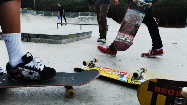 Kids at Avalon Skate Park, where youth workers spend time with teens.