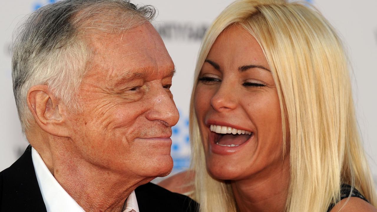 Hefner med dåvarande fästmö Crystal Harris i 2017. Bild: Gabriel Bouys / AFP