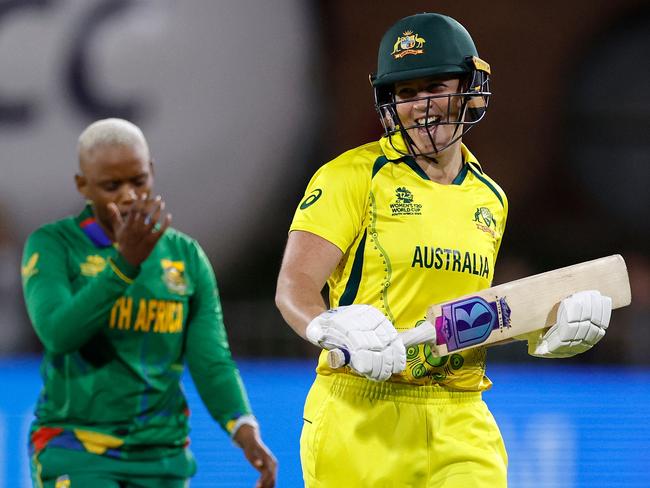 Harris sports the cheeky grin she has become so well-known for. Picture: Marco Longari / AFP