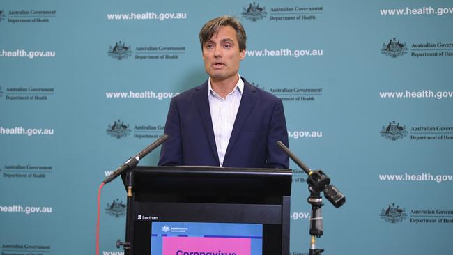 Deputy Chief Medical Officer Dr Nick Coatsworth appeared on the ABC’s Q&amp;A program on Monday. Picture: AAP Image/Lukas Coch