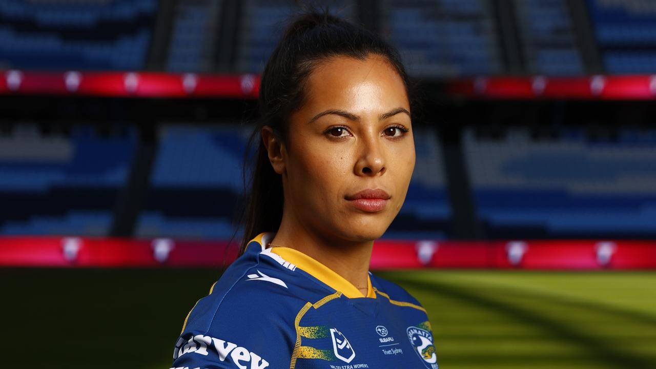 DAILY TELEGRAPH 17TH AUGUST 2022 EMBARGOED FOR FRIDAY 19TH AUGUST TALK TO DT PIC DESK BEFORE USE Pictured at the launch of the NRLW 2022/23 season at Allianz Stadium at Moore Park in Sydney is Parramatta Eels player Tiana Penitani. Picture: Richard Dobson