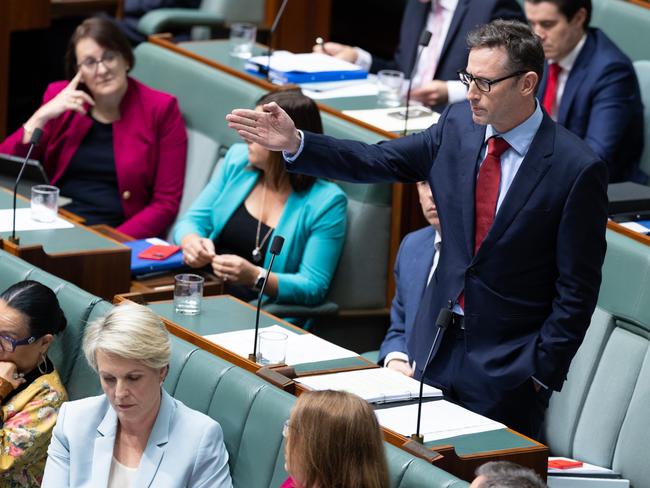 Pointing the finger... Assistant Treasurer Stephen Jones. Picture: David Beach