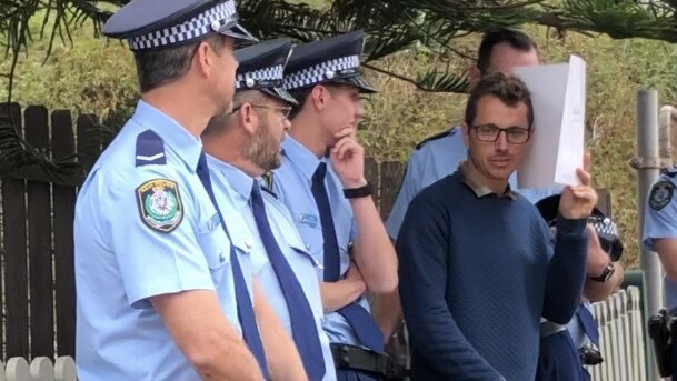 James Liske told police media were harassing him as he left Kiama Court. Picture: Madeline Crittenden. 