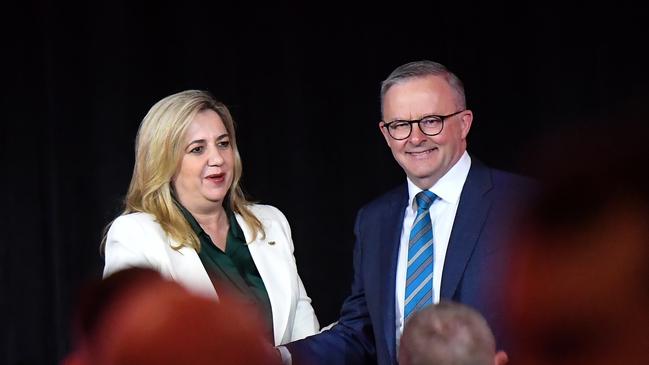 Anthony Albanese with Premier Annastacia Palaszczuk on the Sunshine Coast earlier this year. Picture: Patrick Woods.