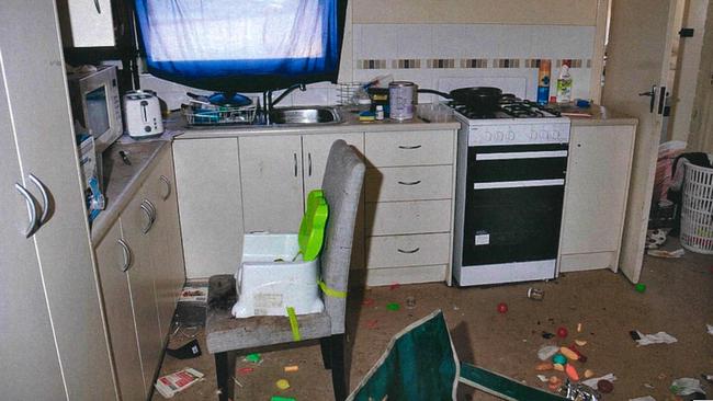 Photos released by the Coroner’s Court showing the conditions in a house where an 11-week-old. Picture: SA Police.
