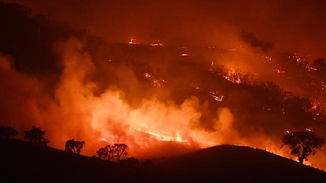 A view of the Dunns Road bushfire at Mount Adrah on January 10. Picture: Getty Images/Sam Mooy.