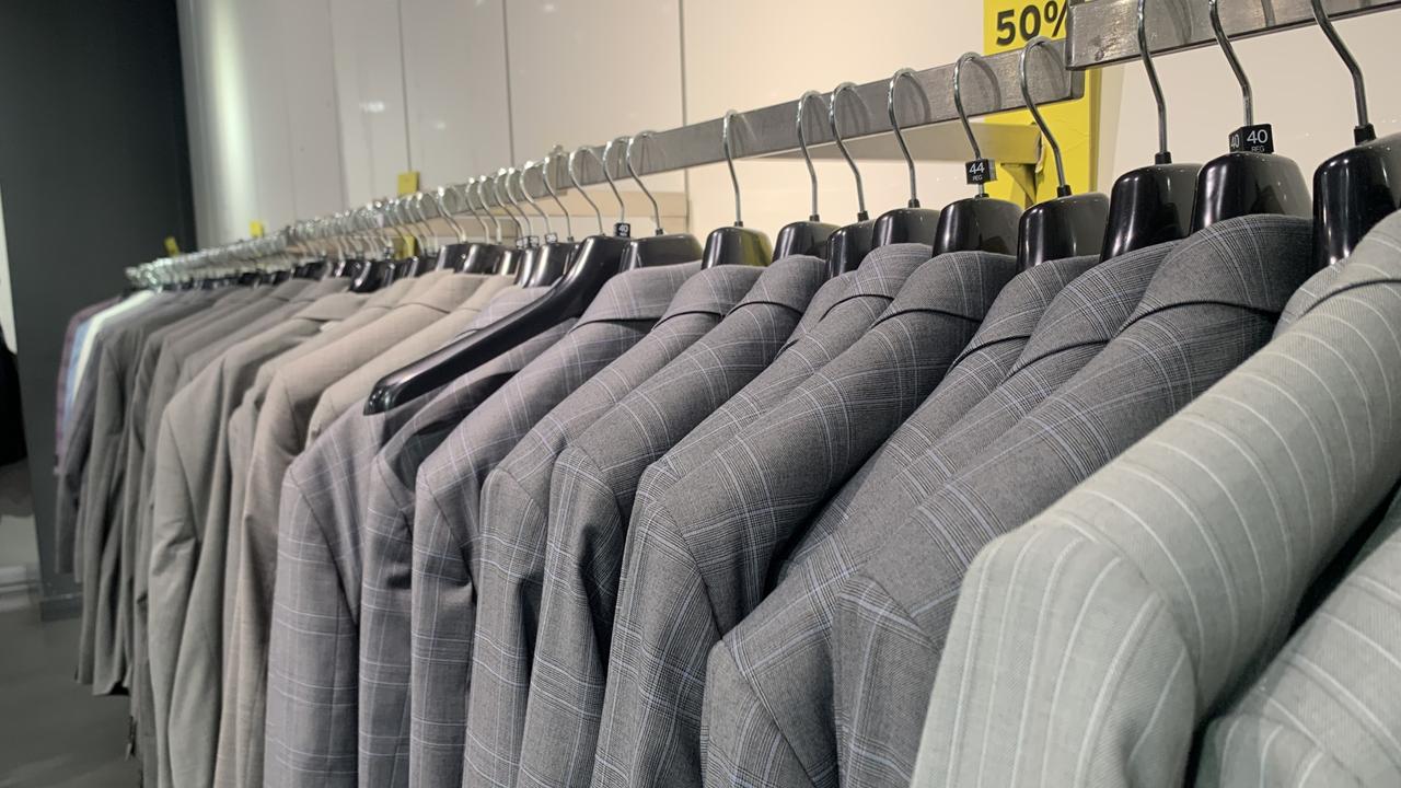 In the weeks leading up to Topshop’s closure in Australia there were bargains to be had – on really boring grey suits. Picture: news.com.au/Benedict Brook.