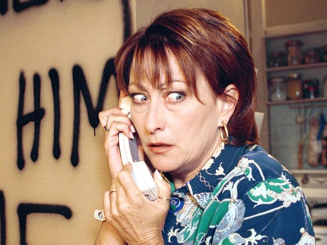 Lynne McGranger playing Irene during a 2000 episode of Home and Away.  Aussie TV icons Ada Nicodemou (Leah), Lynne McGranger (Irene) and Emily Symons (Marilyn) on Home and Away are all up for the Best Actress Silver Logie in 2023. Picture: Supplied