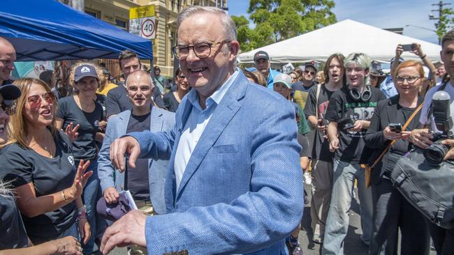 Prime Minister Anthony Albanese visiting Festa in Sydney’s Leichhardt on Sunday. Picture: Simon Bullard/NewsWire