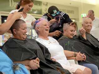 CLOSE SHAVE: Staff from Whiddon Aged Care get some cool winter styles during a charity event at Grafton Shoppingworld on the weekend. Picture: Tim Jarrett