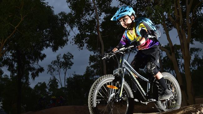 Townsville Rockwheelers Mountain Bike riders Cooper Scmidt, 7. PICTURE: MATT TAYLOR.