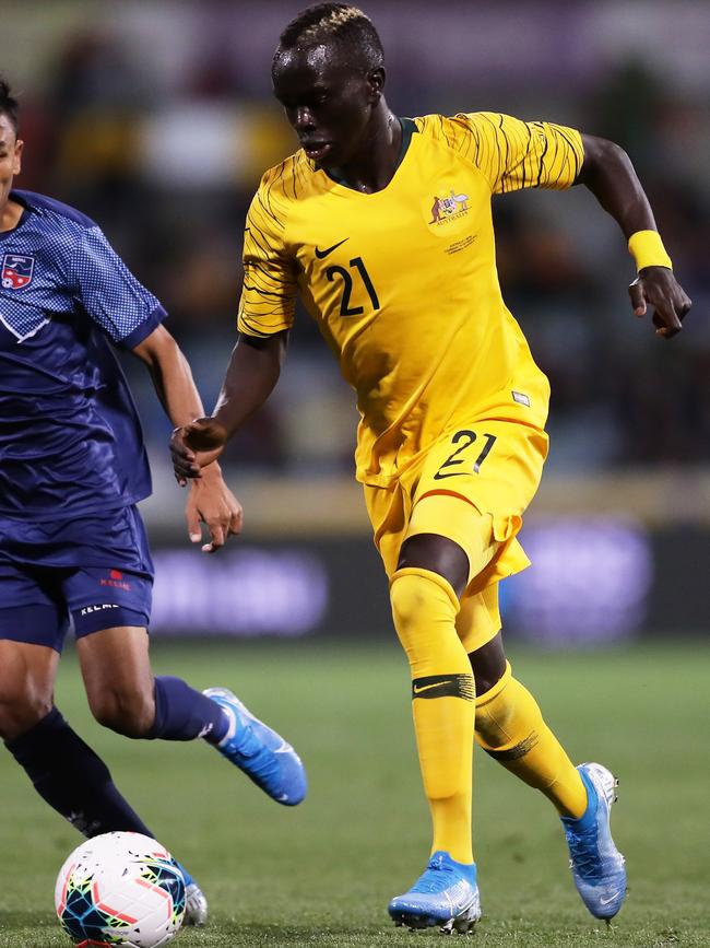 Socceroo Awer Mabil in action. Picture: Matt King/Getty Images