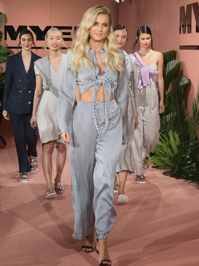 Walking the runway at Myer’s sprint/summer 2018 show in Sydney. (Picture: Getty Images)