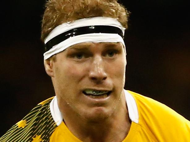 CARDIFF, WALES - SEPTEMBER 23: David Pocock of Australia in action during the 2015 Rugby World Cup Pool A match between Australia and Fiji at Millennium Stadium on September 23, 2015 in Cardiff, United Kingdom. (Photo by Stu Forster/Getty Images)