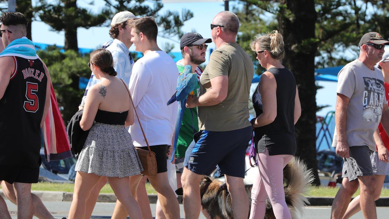 Police have blasted those who failed social distancing guidelines at Burleigh at the weekend. Picture: Glenn Hampson