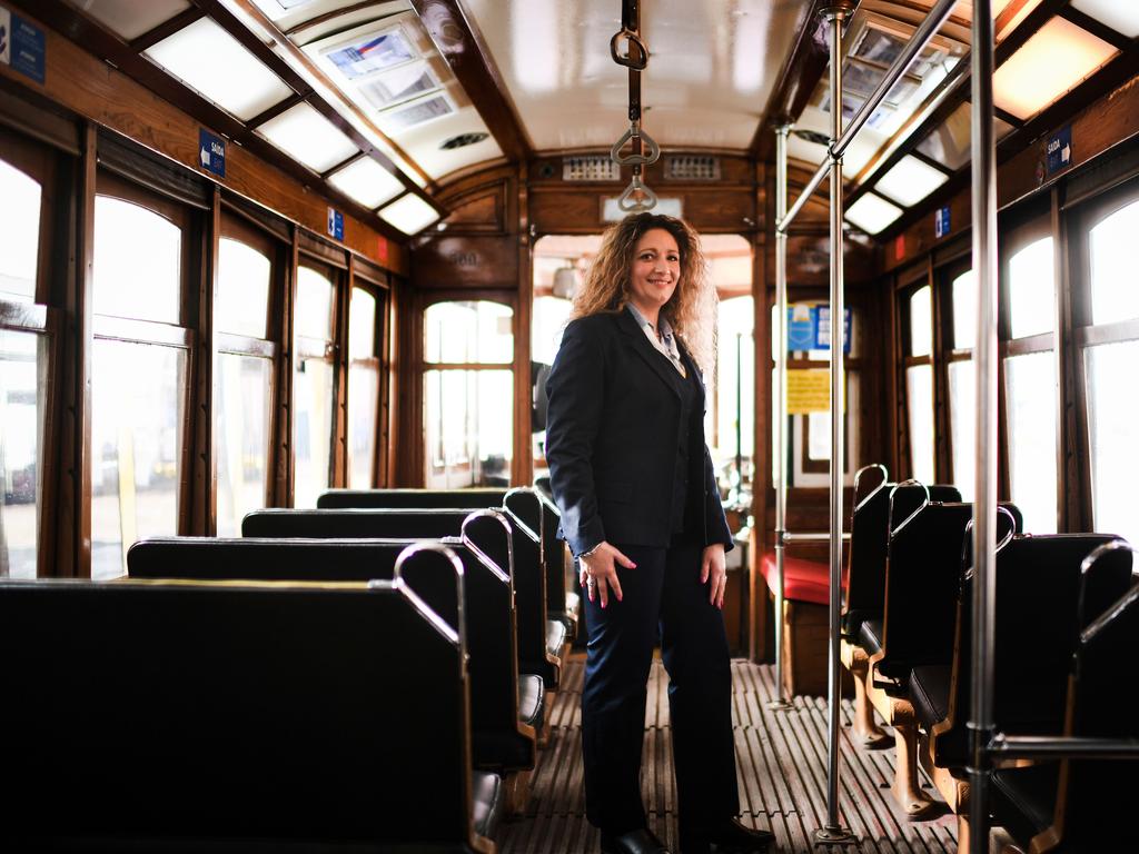 Ana Cristina, 44, tram driver for 20 years, inside a tram in Lisbon on February 28, 2018. Picture: AFP