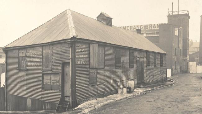 A shed at the corner of Napoleon and Kent streets, circa 1900. Picture: State Library of NSW