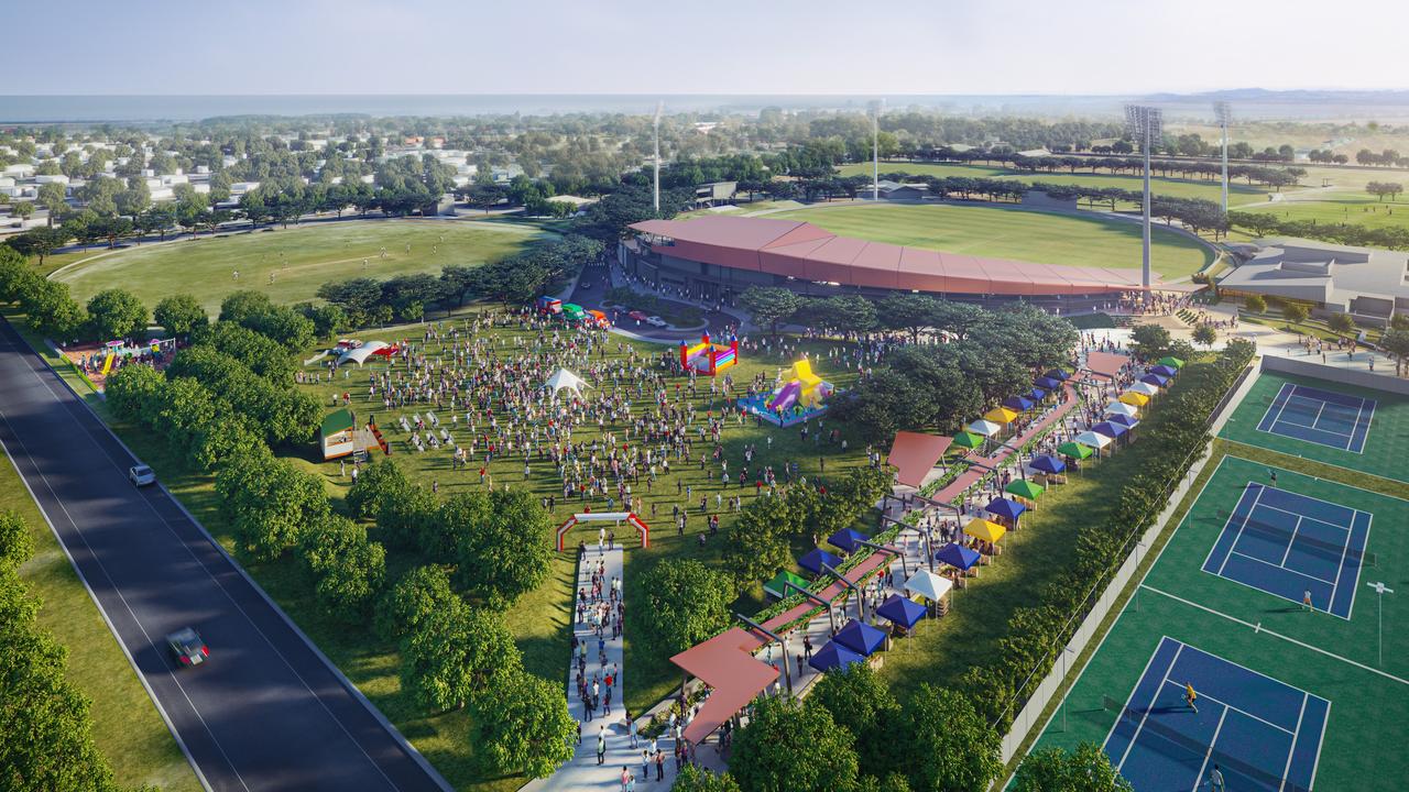 ARENA PROJECT: An aerial view of the Great Barrier Reef Arena. Picture: Cox Architecture