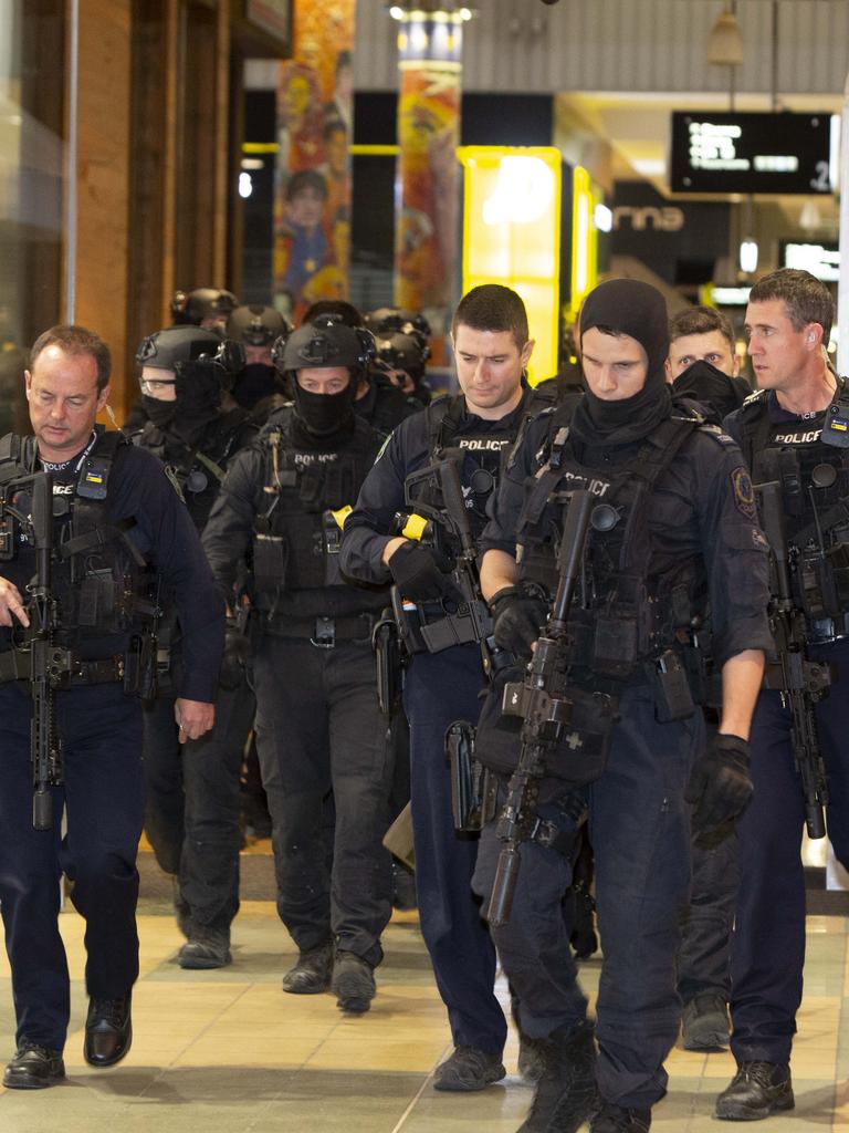 Heavily armed police attended the centre during the lockdown on June 23. Picture: Brett Hartwig