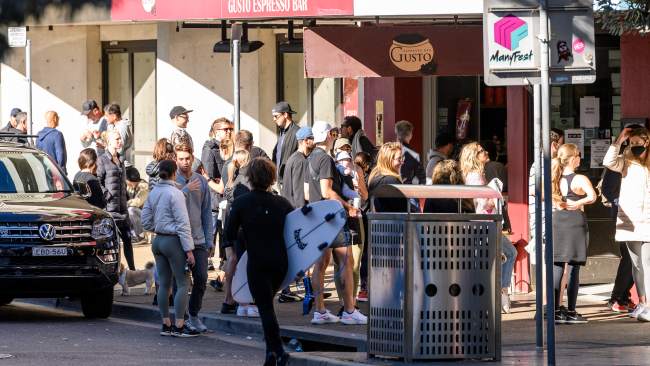 Sunday morning outside the Gusto Cafe in Bondi. Photo: Darren Leigh Roberts/News Corp Australia