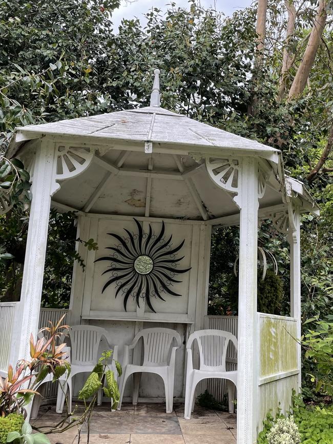 The gazebo provides some respite for visitors.