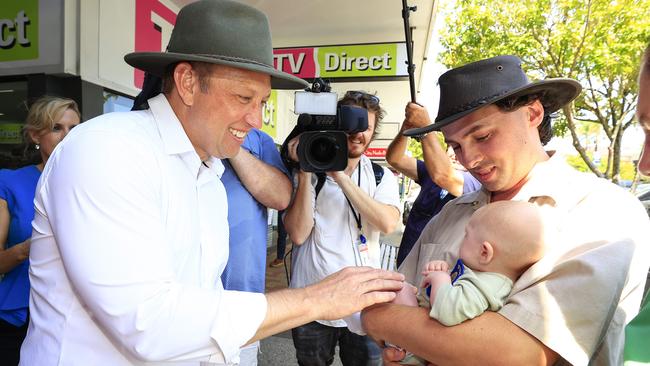 Premier Steven Miles campaigns in Bundaberg on Saturday. Picture: Adam Head