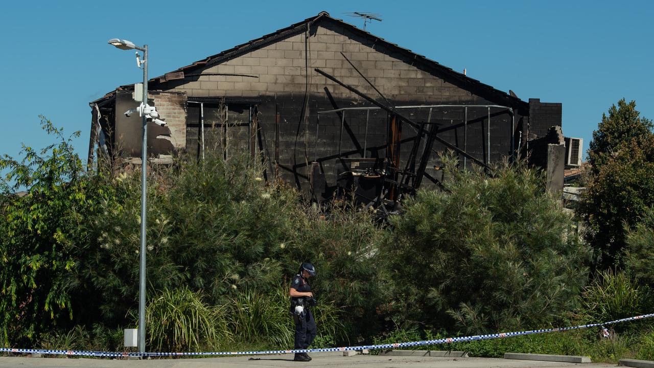 Firefighters and police are investigating the blaze. Picture: Brad Fleet