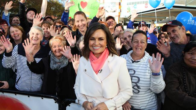 Campbelltown girl Lisa Wilkinson with fans at Macarthur Square this morning. Picture: Robert Pozo