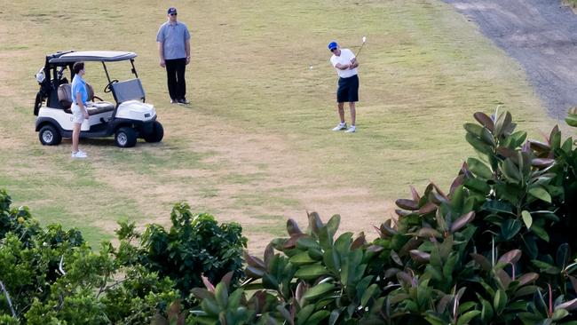 US President Joe Biden plays golf during his St Croix vacation. Picture: Saul Loeb/AFP