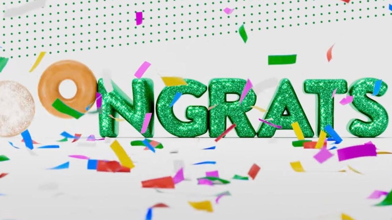 The spot for “congrats” has sparked controversy after it momentarily spells a highly offensive slur. Picture: Supplied