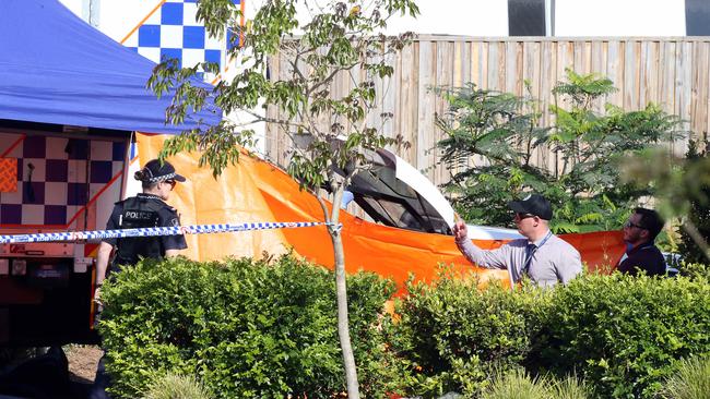 Crime scene established at the scene of Bowden’s killing. Picture: Richard Gosling