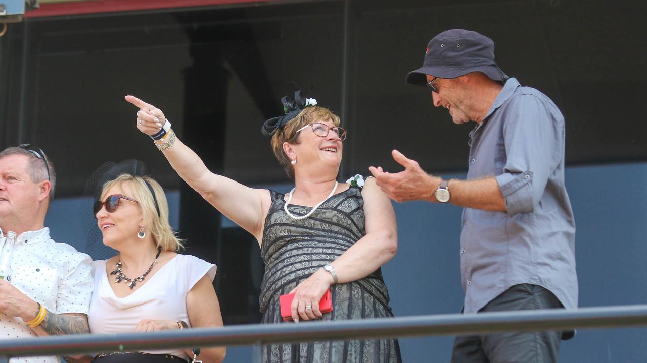 Happy punters at the 2021 Darwin Cup Carnival Derby Day. Picture: Glenn Campbell