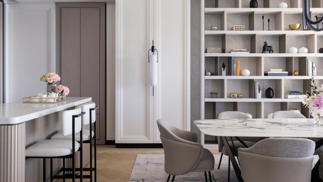 A dining area at The Langham, Gold Coast, suite. Picture: supplied.