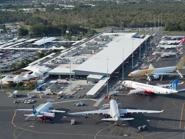 Supplied aerial photo of the Gold Coast Airport terminal which is about to undergo planned upgrades.