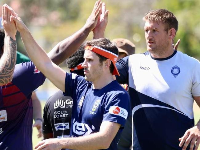 Mackay Brothers captain Kyle Danns (right) has loved his time in Mackay, and hopes through rugby he can make the experience just as enjoyable for other travellers. Picture: Supplied.