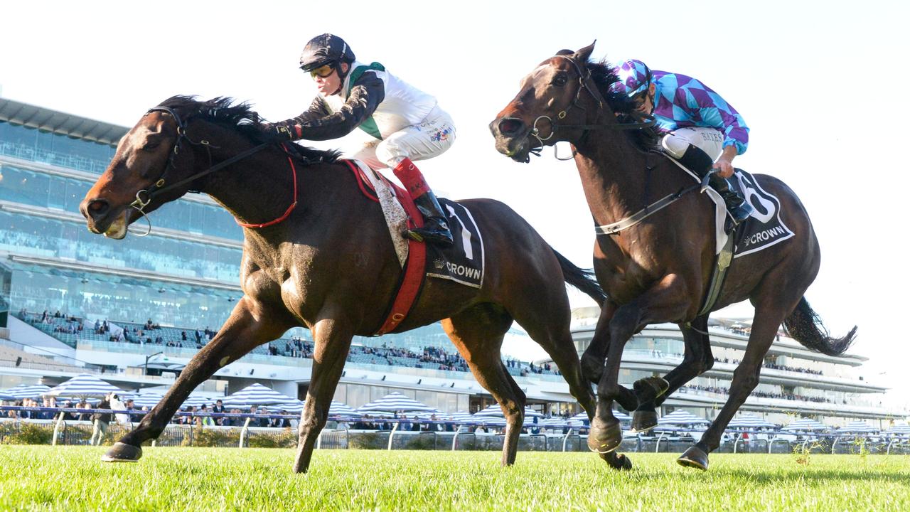 Mr Brightside and Pride Of Jenni will again do battle in the Group 2 Feehan Stakes at The Valley. Picture: Racing Photos via Getty Images.