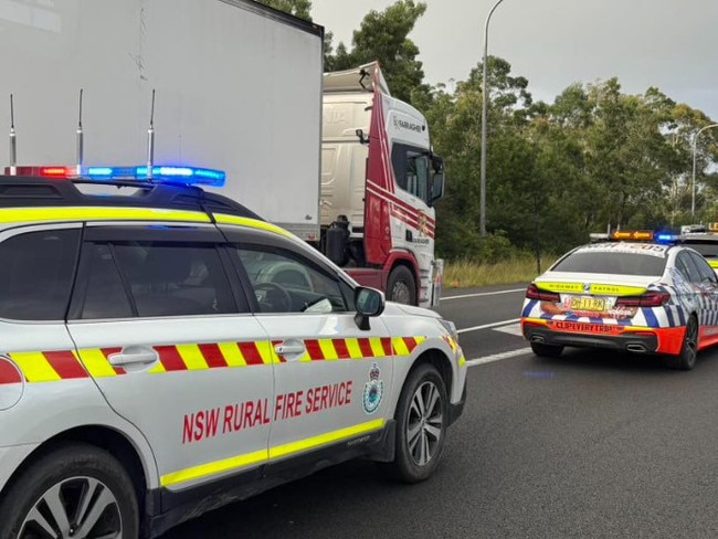 The M1 is closed southbound direction. Picture: RFS